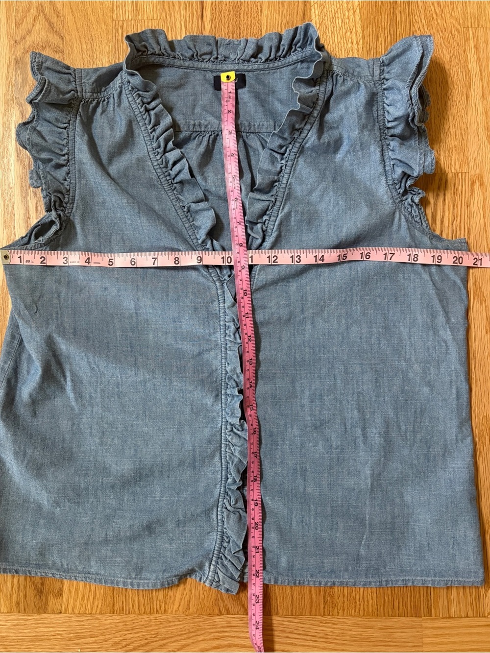 J. Crew Chambray Top with Ruffle Trim - Picture 9 of 10
